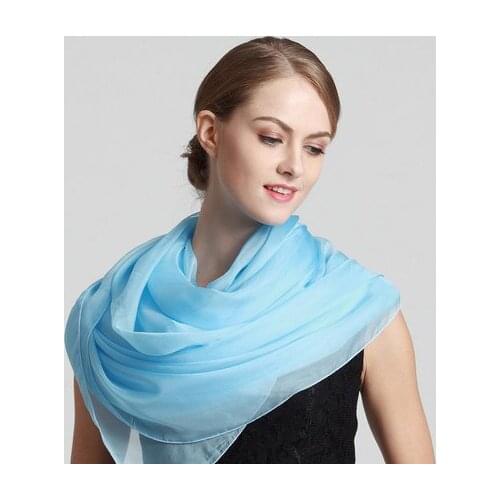 Korean version of silk scarves, silk female adult thin section, wild solid shawl, nude scarf, spring and autumn long section