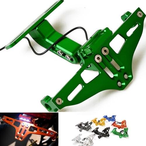 Motorcycle Angle License Number Plate Frame Holder Bracket For Kawasaki Ninja 300 650 ZX7R ZX9R ZX12R ZX500R z650 z1000sx