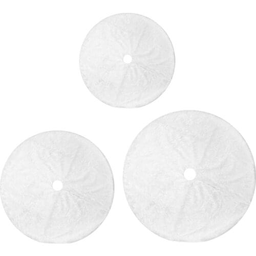 Round Plush Xmas Solid Color Floor Carpet Mat Christmas Tree Skirt for New Year Home Party Decor Ornaments Craft