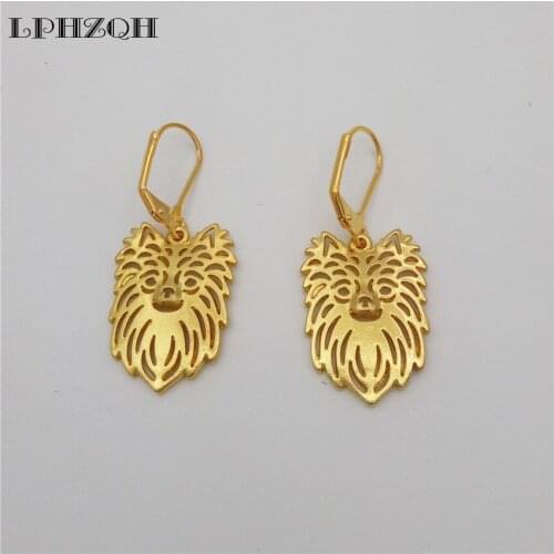 LPHZQH 2017 Fashion Alloy Long Haired Chihuahua Drop Earings For Women Girl Lovers Jewelry Unique Christmas Birthday Gift
