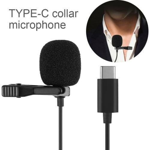 Mini Microphone Mic USB Type C Mic Condenser Audio Recording for Android Smartphone Clip-on Metal Clip Live Studio Microphone