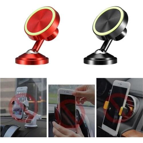 Multifunction Magnetic Car Phone Holder 360 Degree Rotation Luminous Parking Number Plate Aluminum Magnet Mount Car Holder