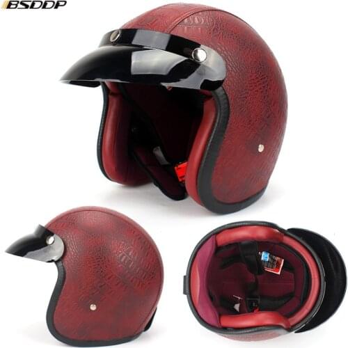 Motorcycle helmet jet Vintage helmet Open face retro 3/4 half helmet casco moto capacete motociclismo