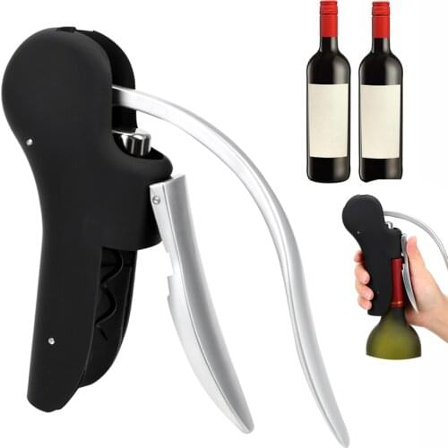 HOOMIN Convenient Bottle Openers Foil Cutter Bar Lever Corkscrew Cork Drill Lifter Kit Wine Tool Set Kitchen Accessories