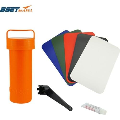 Inflatable Plastic Boat Kayak Special PVC Repair Patch Kit Waterproof PVC Glue Valve Wrench Container Bucket Dinghy Accessories