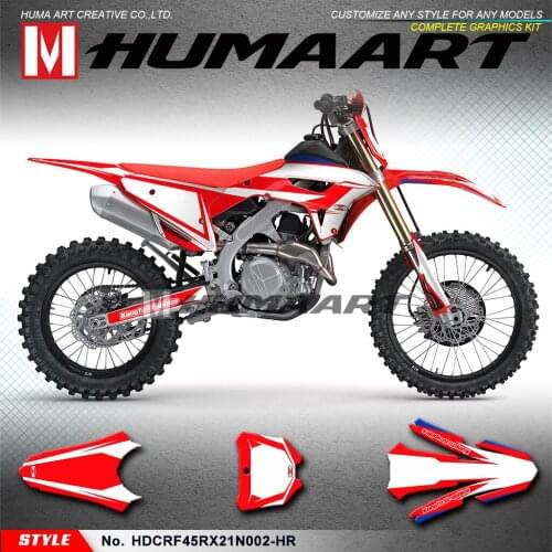 HUMAART Enduro Racing Stickers Custom Graphics Adhesives for CRF450R CRF450RX CRF 450R 450RX 2021 2022, Red White