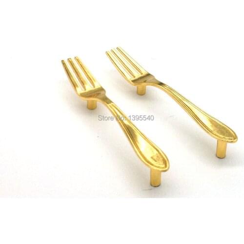 New Golden Kitchen Cabinet Handle Cupboard Handle Creative Fork Drawer Knob Furniture Cabinet Pull Wine Cadbinet Handle