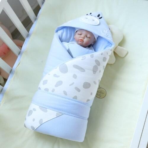 Pure Cotton Swaddle for Babies Spring Autumn Thick Solid Color Printing Quilt for Mother Baby Bedding Comfortable Hug Blanket
