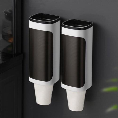 Disposable Paper Cups Dispenser Plastic Cup Holder For Water Dispenser Wall Mounted Automatic Cup Storage Rack Cups Container