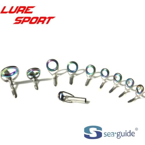 Titanium Frame Rainbow ring 10pcs Guide Top set ​TiXQRSG8 Cast Rod Building Component Pole Repair DIY Accessory Seaguide