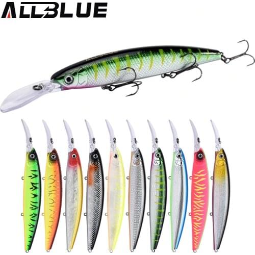 ALLBLUE CRAFTY 130SF Fishing Lure 130mm 27.5g Wobbler Slow Floating Minnow Longbill Plastic Bait Fishing Tackles Crankbait Plast