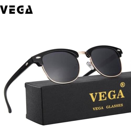 VEGA Classic Brand Designer Semi-rimless Sunglasses Polarized Women Men Retro Glasses Polarization Vintage Glasses 3106