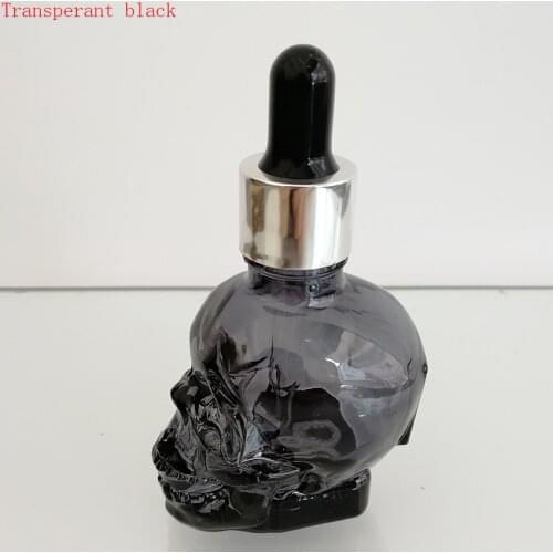 500PCS 30ML Glass Dropper Bottle,Empty Bottle With pipette,Skull Shape Essential Oil Bottle,Refillable Bottle