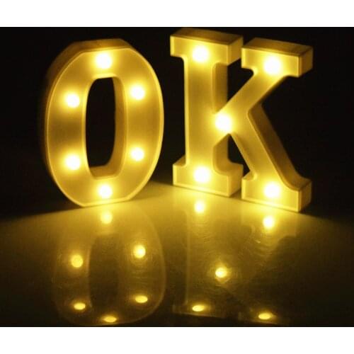 Luminous 26 English Alphabet Led Letter Light Creative Led Battery Night Lamp 16cm Romantic Wedding Party Room Letter Decoration
