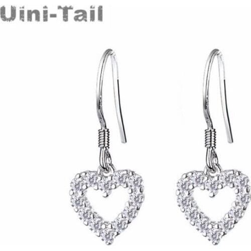 Uini-Tail 2019 new listing 925 sterling silver sweet heart-shaped micro-inlay earrings temperament fashion trend earrings ED409