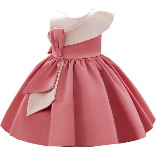 Big Bow Baby Girls Party Dress Toddler Birthday Performance Ball Gown Childrens Princess Outfits Kids Clothes