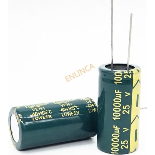 5-10/pc 25V 10000UF 18*35 Low ESR high frequency aluminum electrolytic capacitor 10000uf 25v 20
