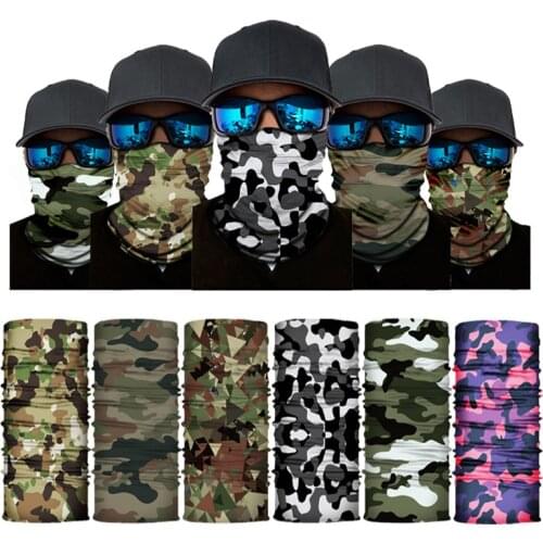 High Elastic Camouflage Seamless Bandana Buffs Neck Gaiter Face Warm Cycling Fishing Balaclava Tube Cover Shield Men Women Scarf