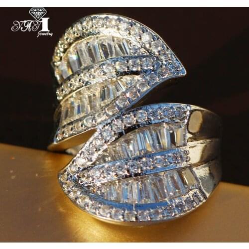 YaYI Jewelry Fashion Princess Cut Huge 6.3CT Black Zircon Silver Color Engagement Rings wedding Rings Party Rings