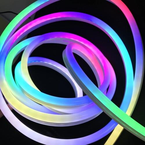 10mm*23mmm size,5m DC12V WS2811 60LEDs/m(20pixes/m) LED smart pixel neon strip;flexible;IP67 rated;13.5mm pigtials