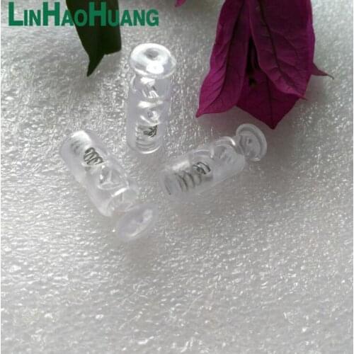 100pcs Cord Lock Bean Ball Stopper Toggle Clip Plastic Transparent Clear Frost Shoelace Sportswear Bag Parts Accessories