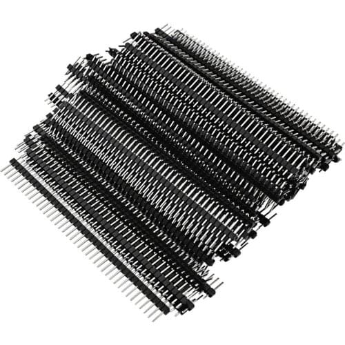 100pcs Male Header Pins, Straight Single Row 40 Pin 0.1 Inch (2.54mm) Male Pin Header Connector PCB Board Pin Connector Electron