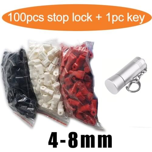 101pcs Wholesales plastic EAS Security Stop Lock Retail Shop Display Hook Anti Theft Stoplock+ Magnetic Key Detacher