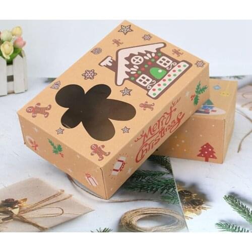 12Pcs Christmas Cookie Boxes With Window Holiday Bakery Treat Boxes Gift Boxes For Pastry Candy Party Favors