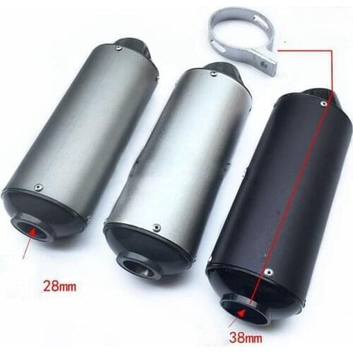 28mm 38mm Motorcycle Exhaust Muffler Pipe for 110-160cc 140cc 125cc 150cc 160cc Dirt Pit Bike ATV