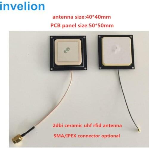 40*40mm rfid uhf ceramics antenna for small uhf rfid reader module embedded system 865mhz 915mhz IPEX SMA connector