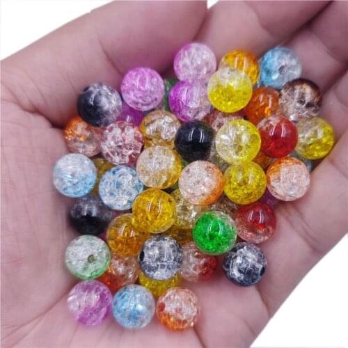 50Pcs Splicing Color Crack Loose Beads Handing Craft For Jewelry Making Acrylic Findings 8-16mm Bracelet Necklace