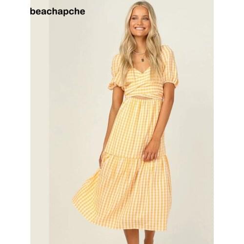 Beachapche Summer Dresses In A Cage