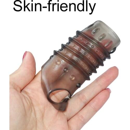 Safety Silicone Penis Sleeve Sex Toys for Men Penis Enlarger Delay Ejaculation Reusable Flexible Cockring Erotic Toys In Couple