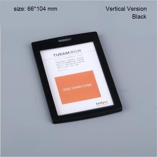 Black Square Horizontal Vertical Id Card Holder Business School Company Employee Worker Name Badge