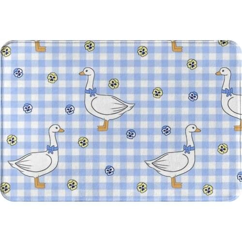 Cottagecore Rural Aesthetic Non-slip Doormat Kitchen Mat Fairytale Goose Gingham Balcony Carpet Welcome Rug Bedroom Decorative