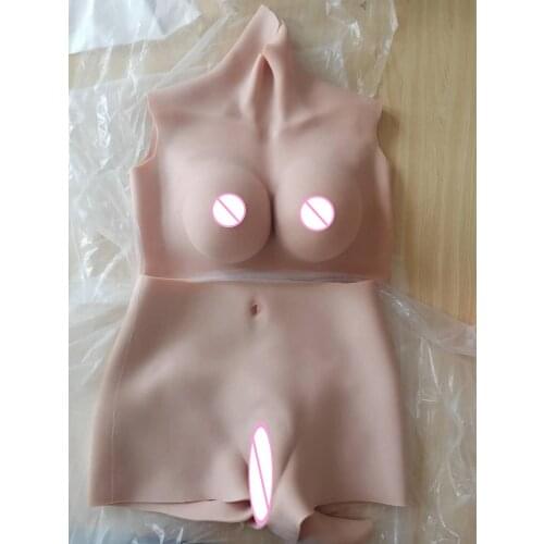 D CUP Silk Cotton Filler Fake Artificial Boobs Breast Forms and Vagina Panties Crossdresser Shemale Drag Queen Transgender