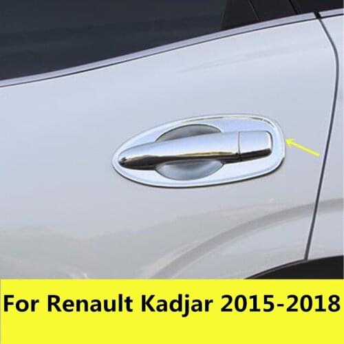 For Renault Kadjar 2015-2018 Car Door Cover Car Styling Door Bowl Sequins External Decoration Frame 8pcs