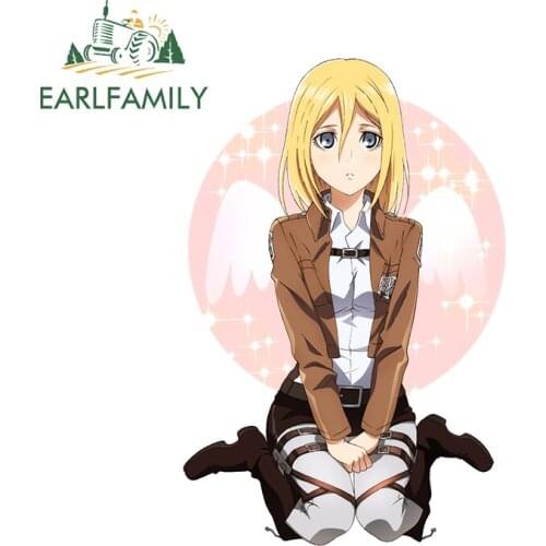 EARLFAMILY 13cm x 8.6cm Anime Beauty Car Stickers for Attack on Titan Decals Vinyl Waterproof Historia Graphics Cute Decoration