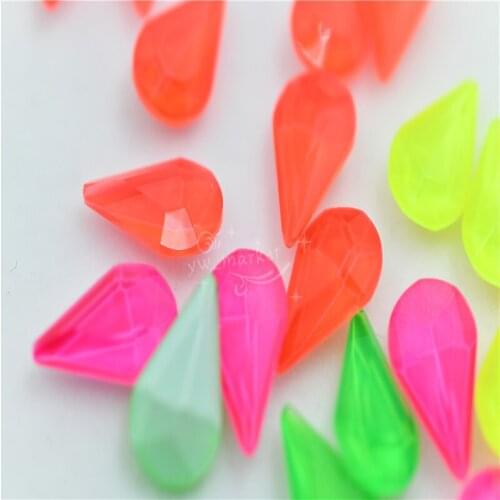 Small diamond fluorescence Teardrop Pointback Crystal Fancy Stone Glass Jewelry Beads Necklace making 8x13mm dress crafts