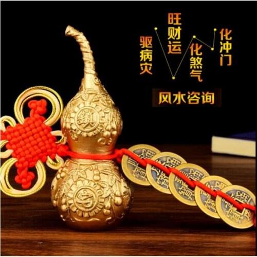 Copper Statue brass Select style copper Five Emperors money gourd Gossip Town house Lucky Security peace Resolve Door-to-door