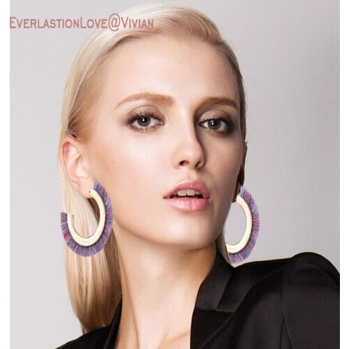 Fashion Tassel Earrings Womens Vintage Jewelry Geometric Jewelry Color golden Simple Dangle Drop Earrings boho earrings round