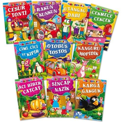 Mini Fairy Tales Set 2 (10 Book)-Müjgan Sheik Turkish 3 - 6 Age Paperback Masal books