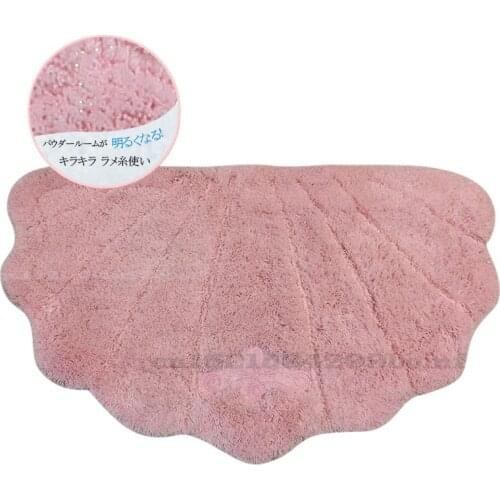 Nordic Shell Shape Non-slip Bathroom Mat Modern Bedroom Living Room Cute Floor Carpet Home Decoration Accessories 75x45cm