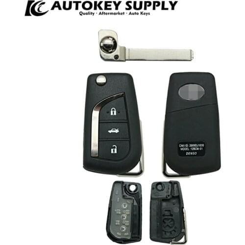 New Replacement ForToyota 3 Buttons Remote Flip Key Shell AKTYF119