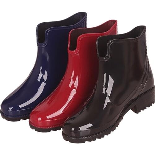 New Rain Boots Ladies Fashion Water Shoes Low Top Womens Rain Boots 2020 PVC Solid Low Tube Boot Waterproof Trendy Jelly Shoes