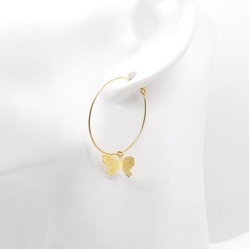 New Fashion Jewelry Earrings Hoop Butterfly Drop Earrings Cute Insect Earrings Female Fashion Jewelry Earrings
