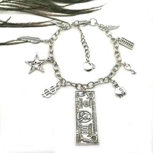 New Fashion Dollar Accessory Kit Mini Money Bag Abacus Feather Five-pointed Star Beloved Apple Bracelet Gift Souvenir