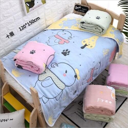 120*150cm 10 layers Gauze Cotton Baby Blankets Newborn Comforter Baby Quilt Muslin Soft Warm Cover Baby Winter Quilt Swaddle