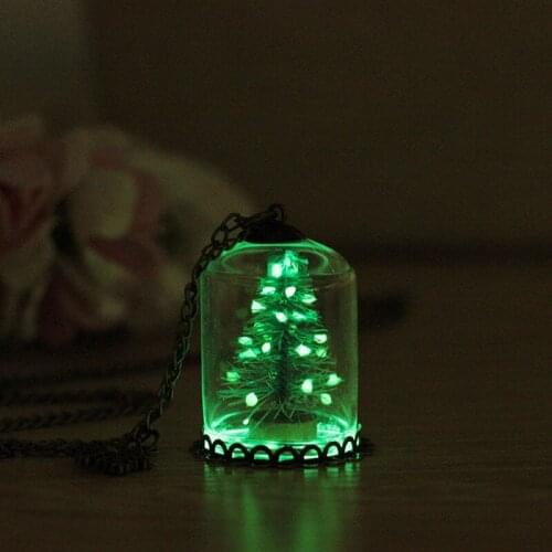 CHUNSHI EMO Christmas Necklace Snow Glass Cover Luminous Pendant Necklace Tread2021 Christmas Tree Ornament Creative Personality