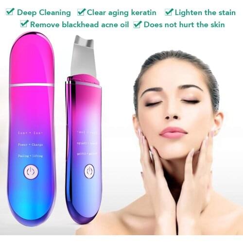 Rechargeable Electric Face Skin Scrubber Portable Professional Scrubber Spatula Tool Remove Blackhead Exfoliating Deep Cleaning